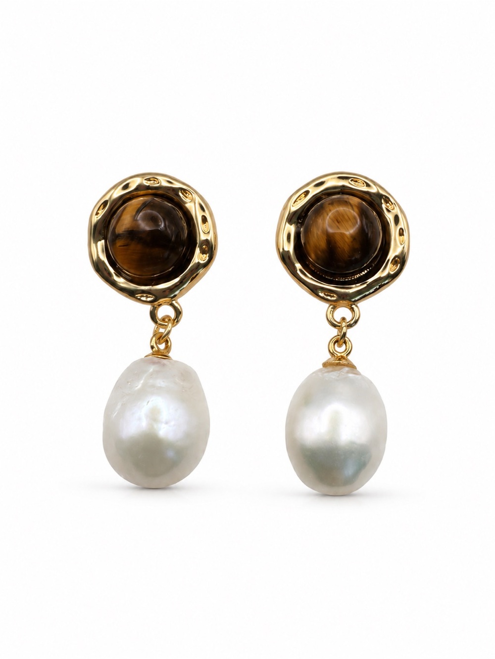Honey Tiger Eye Pearl Drops